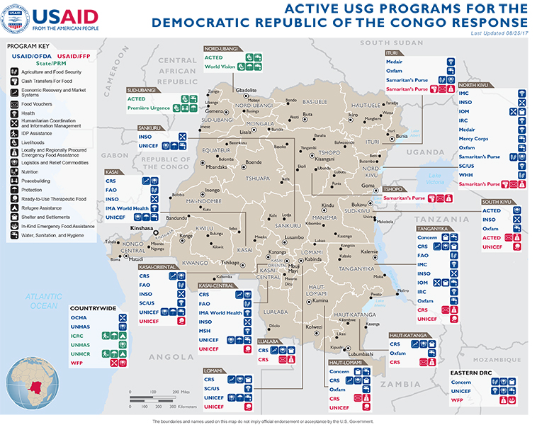 Democratic Republic of the Congo Map - 08-25-2017