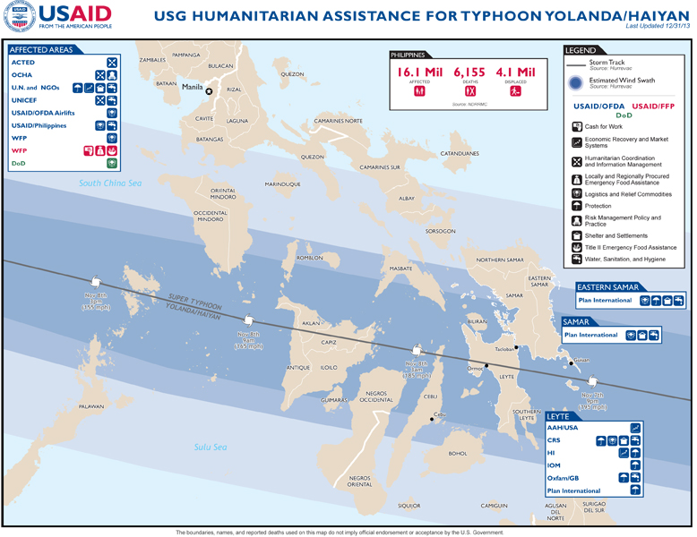 Typhoon Haiyan / Yolanda Map - 12/31/2013 (Click to view full-size map)