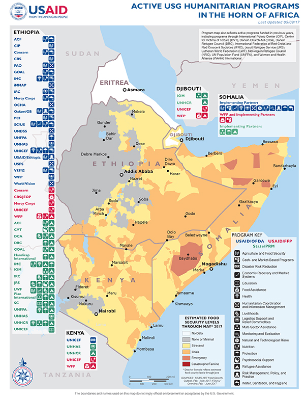 Horn of Africa Map - 05-09-2017