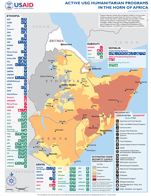 Horn of Africa Map - 07-10-2017