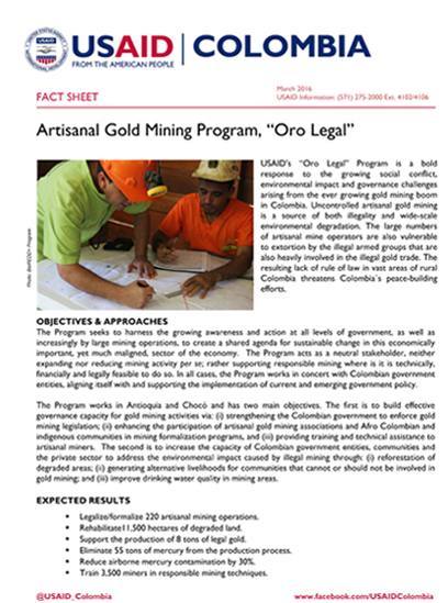 Artisanal Gold Mining Program, 