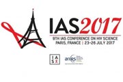Logo for IAS2017. 9th IAS conference on HIV Science. Paris, France. 23-26 July 2017.