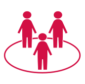 Icon of three people in a circle