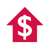 Icon of a arrow pointing up with a dollar sign