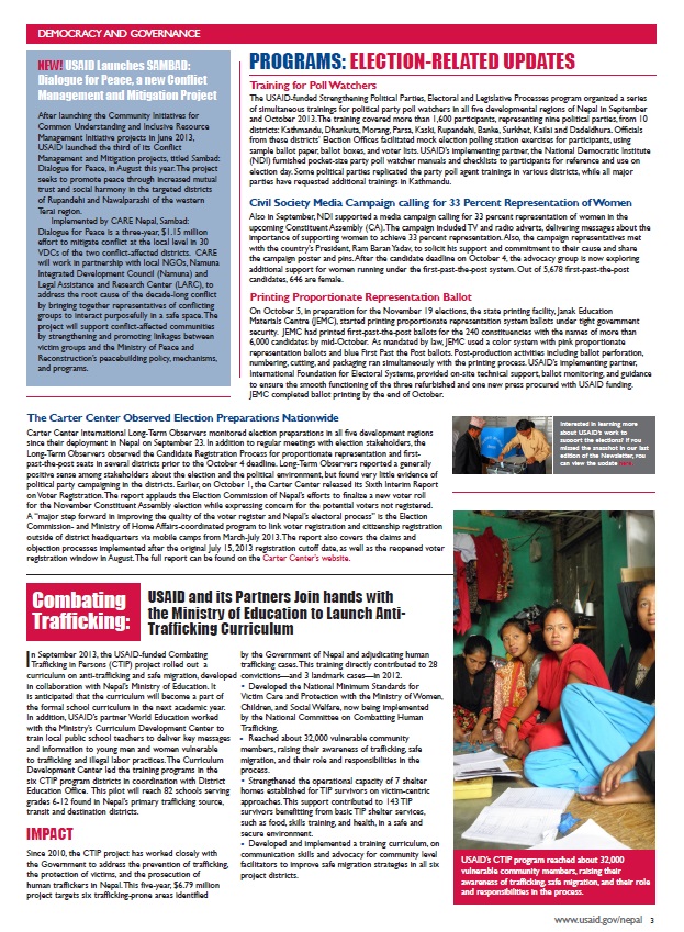 USAID/Nepal Quarterly Newsletter - July-September 2013 - Page 3