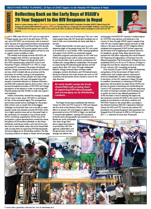 USAID Nepal Quarterly Newsletter - July-September 2013 - Page 4
