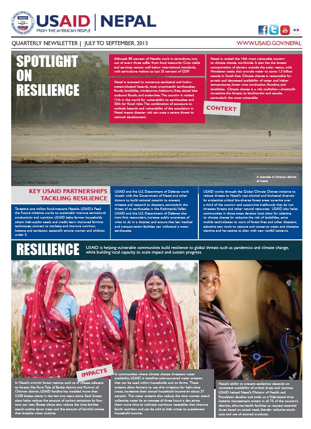 USAID/Nepal Quarterly Newsletter - July-September 2013 - Page 1