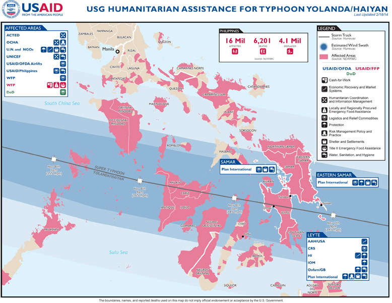 Philippines Typhoon Yolanda Program Map - 02-18-2014