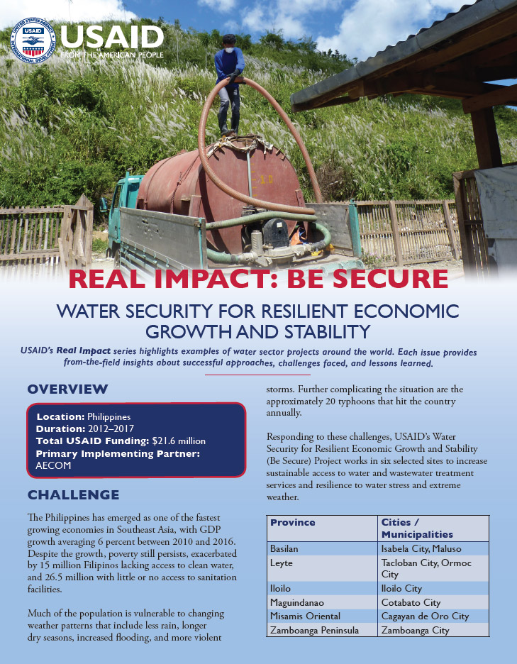 Real Impact: Be Secure. Water security for resilient economic growth and stability