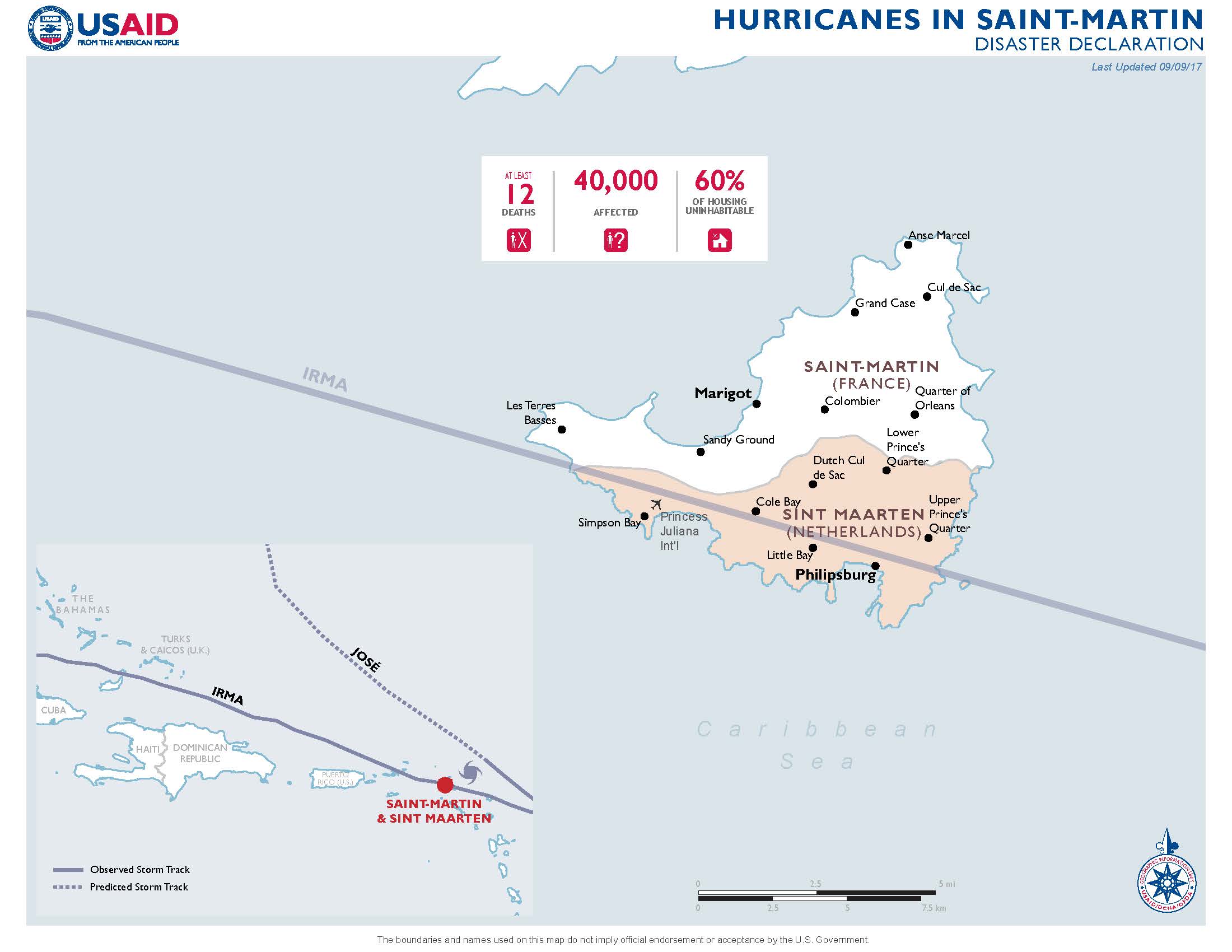 Saint Martin Map - 09-09-2017