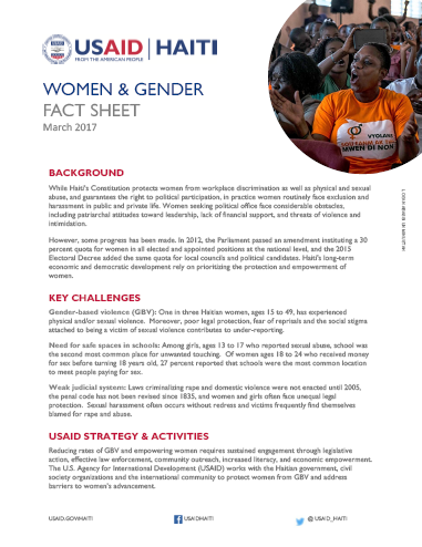 Women & Gender Fact Sheet (2017)