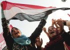 Egyptians celebrate at Cairo’s Tahrir Square, the epicenter of the popular revolt that drove President Hosni Mubarak from power 