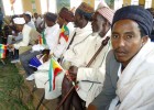 Traditional leaders of Borena, Gabra and Guji clans sit together during ratification ceremony of the Negele Peace Accord, follow