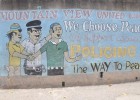 A mural painted by the citizens of the Mountain View community shows their partnership and support for the Jamaica Constabulary 
