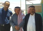 Mafraq Community Engagement Project organizer Ahmad Basbous, left, with Farhan Guneis and Salamah Al Gunis 