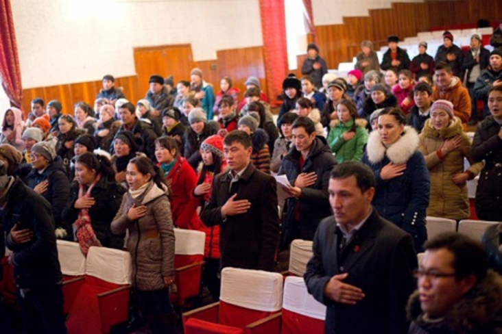Youth activists attend a public hearing organized by IRI in Jalal-abad oblast