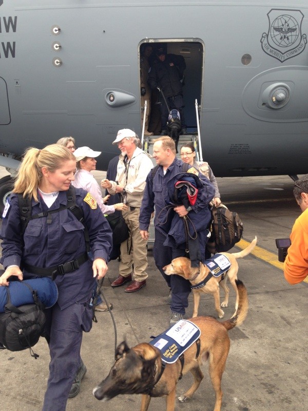 USAID Disaster Assistance Response Team (DART) arriving in Kathmandu, Nepal