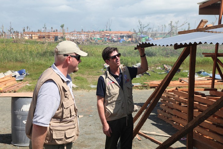 DAA Greg Beck with OFDA's Ben Hemingway assessing reconstruction efforts