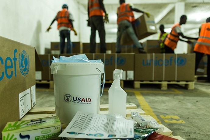 USAID/OFDA airlifted 9,000 protection kits