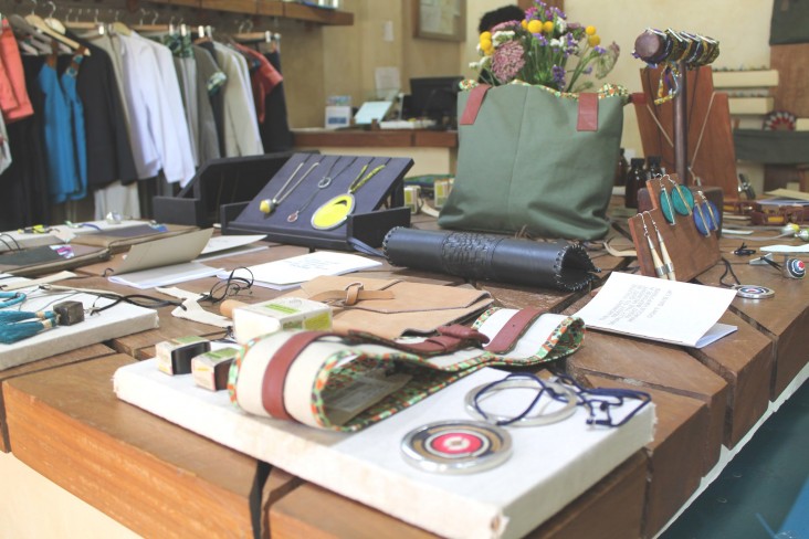 Rwandan designs and products fill the displays in Nairobi's Mille Collines store.