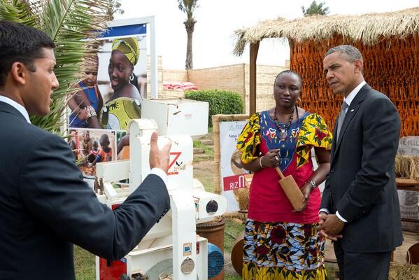 President Barack Obama with Administrator Shah at the Feed the Future Technology Marketplace in Senegal. 