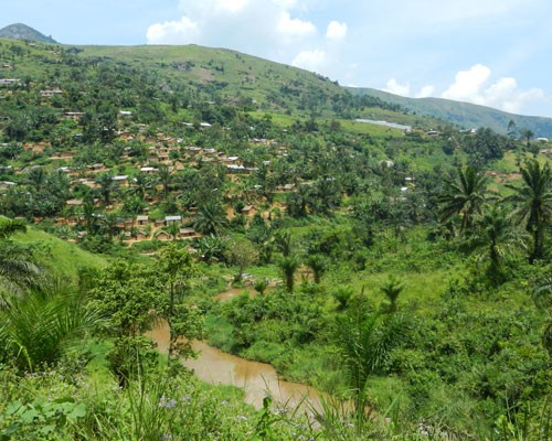 The view from outside Bunyakiri High School, South Kivu, Democratic Republic of Congo. The village of Bunyakiri is more than a t