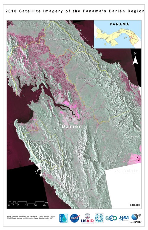Analysis of this image, showing forest cover, will provide crucial input into carbon stock estimates in the Choco-Darien region