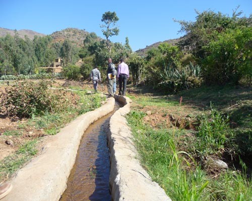 An irrigation canal at the Awda-Guanda watershed, a USAID-supported Productive Safety Net Program site, in Awlaelo district, Tig