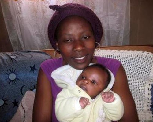 Baby Sihlelelwe with his mother, Jabu Qwabe
