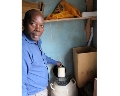 Joseph Githahu provides artificial insemination services and transportation for rural dairy farmers.  