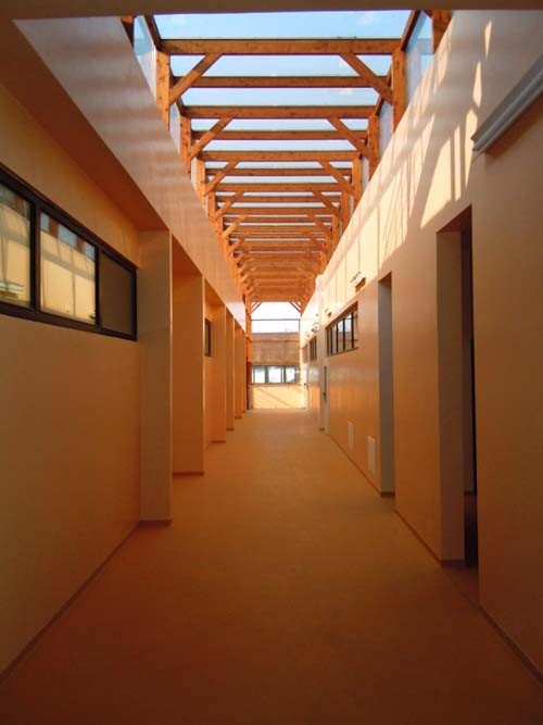 The light corridor, maximizing natural light and heat.  