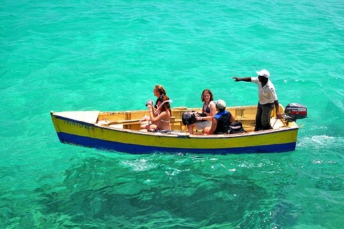 Tourists visiting a marine protected area in the Dominican Republic. 