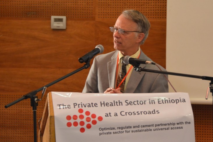 USAID Ethiopia Mission Director Dennis Weller speaks at the Federal Ministry of Health's private health sector forum.