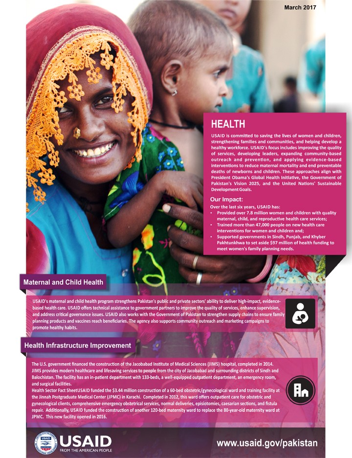 USAID/Pakistan Health Sector Fact Sheet