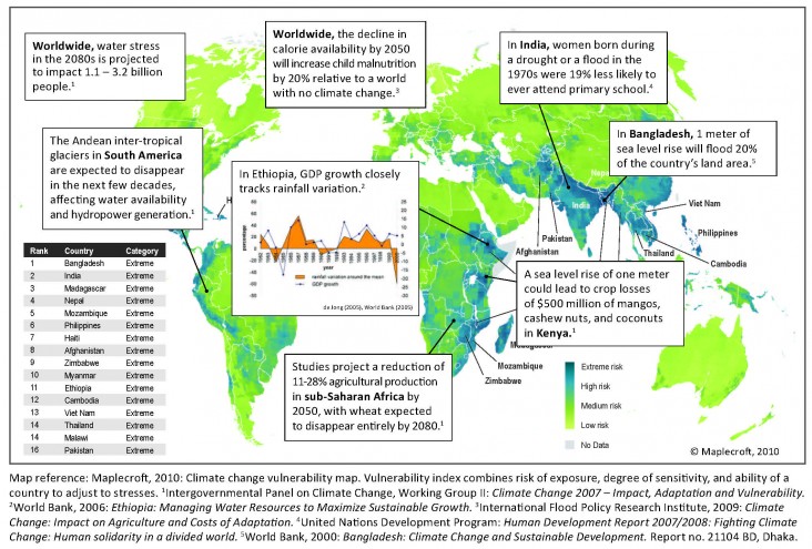 Climate change vulnerability map