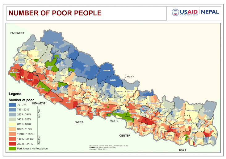 Map: Number of Poor People - Nepal