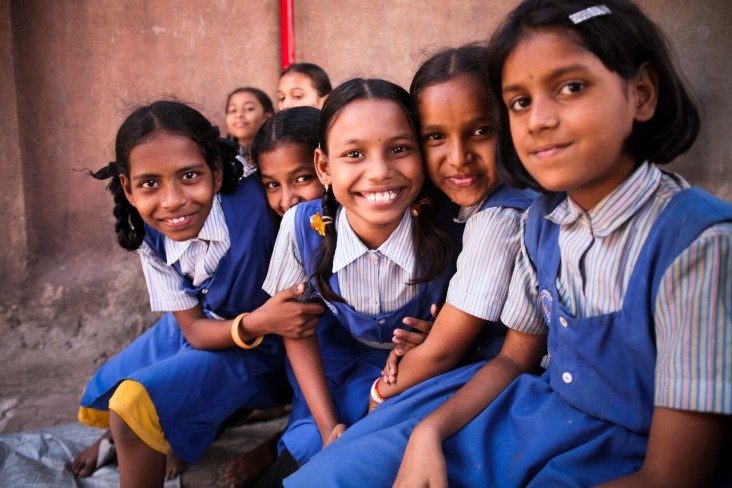 Girls from the SSRSVM Dharavi School​ in ​Mumbai, India.
