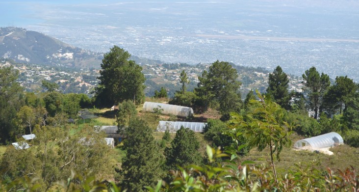 A view of the greenhouses of the Rural Center for Sustainable Development’s satellite center in Kenscoff 