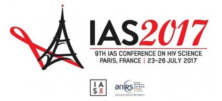 Logo for IAS2017. 9th IAS conference on HIV Science. Paris, France. 23-26 July 2017.