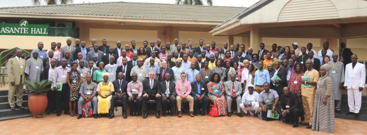 Family photo of participants at Land Use Land Cover Atlas learning event