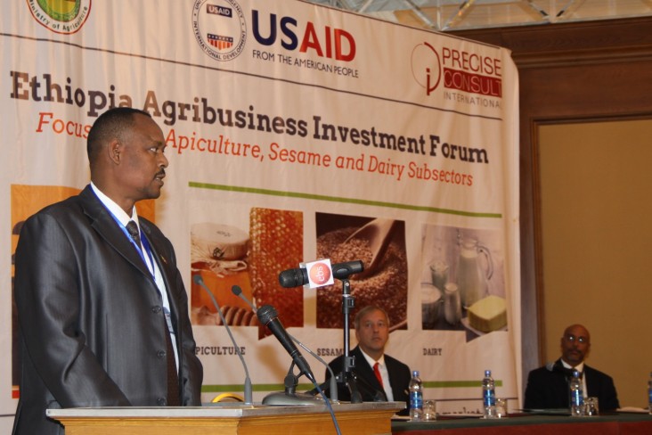State Minister of Agriculture Mitiku Kassa opens Ethiopia’s first Agribusiness Investment Forum.