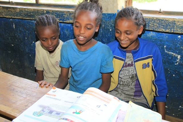 Second grade students in Sidama, a zone in the Southern Nations, Nationalities, and Peoples' Region of Ethiopia