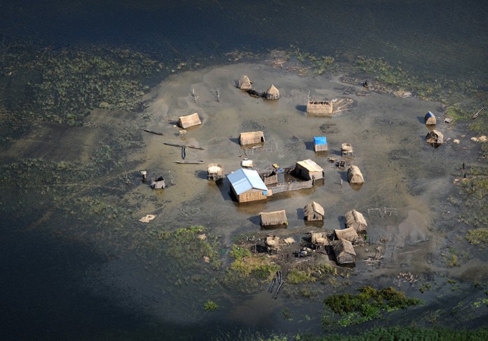 One of hundreds of villages flooded during the Zambezi River’s 2009 flood.