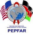 An American and Kenya Flag with the acronym "PEPFAR" underneath