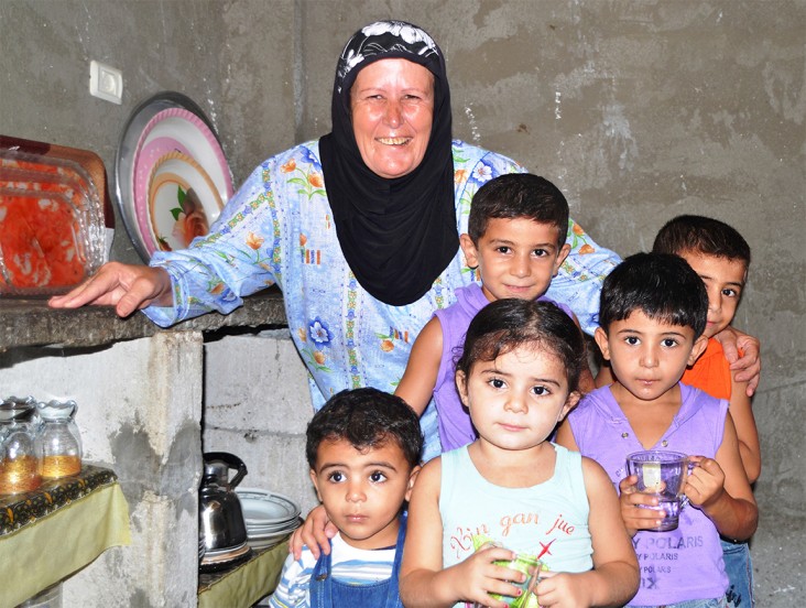 A family in Khan Younis, Gaza, where USAID built a wastewater network that eliminated disease-causing raw sewage.