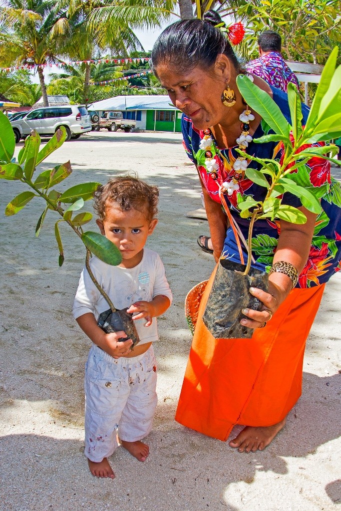 Manase residents helped to plant vegetation to form a natural barrier from the sea.