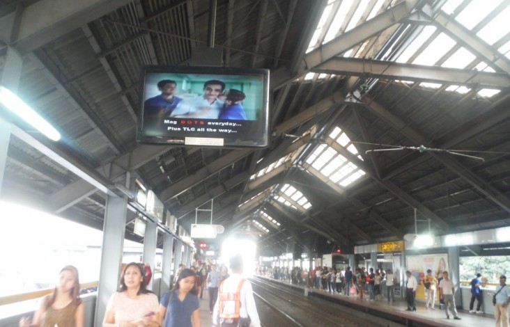 A TV ad urging early TB diagnosis played for one month in Metro Manila train terminals. 