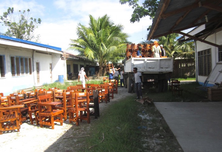 School chairs were produced out of confiscated logs in Agusan del Sur.