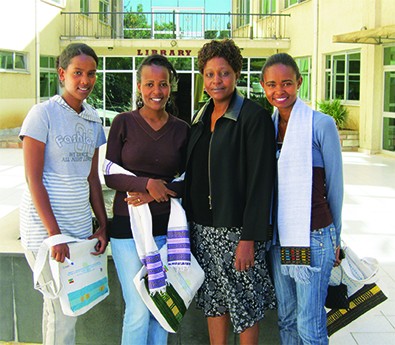 (from left to right) M.Sc. candidate Lemlem Teweldemedhin, Ph.D. candidate Rahel Eshetu, EIWR Program Assistant/Gender Specialis