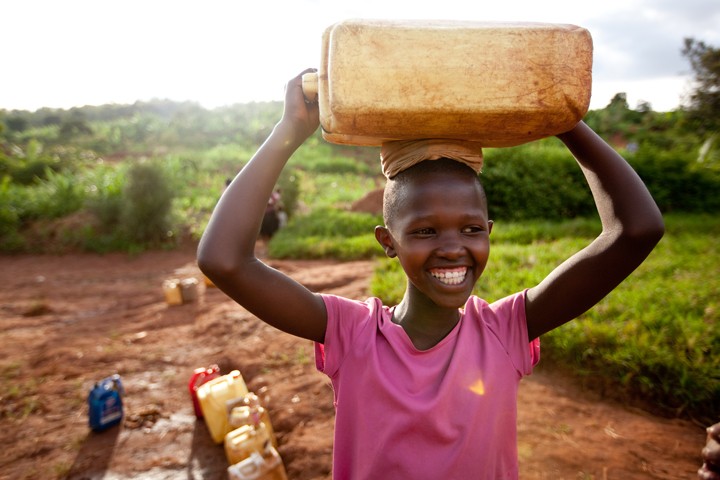 Young girl from the Rulindo District in Rwanda fetching water.
